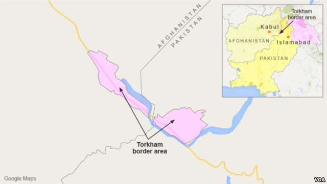 Torkham border area between Afghanistan and Pakistan