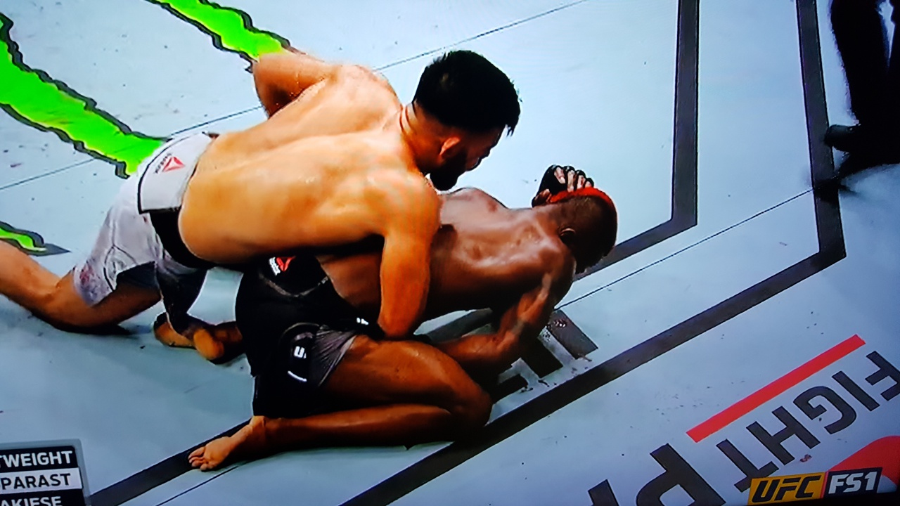 Haqparast pummeling Diakiese in the 2nd round